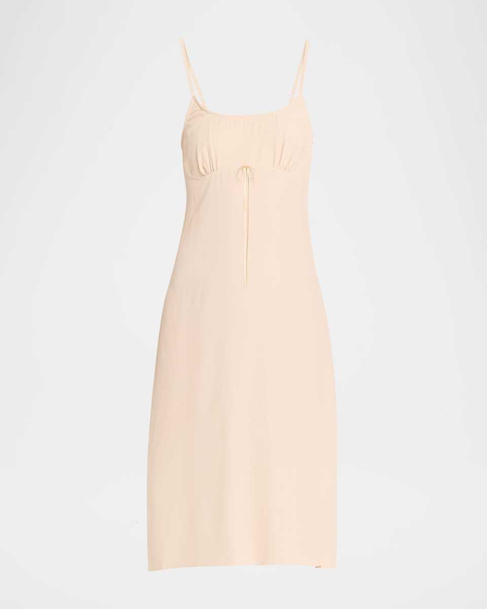 Negligee Bow Midi Slip Dress